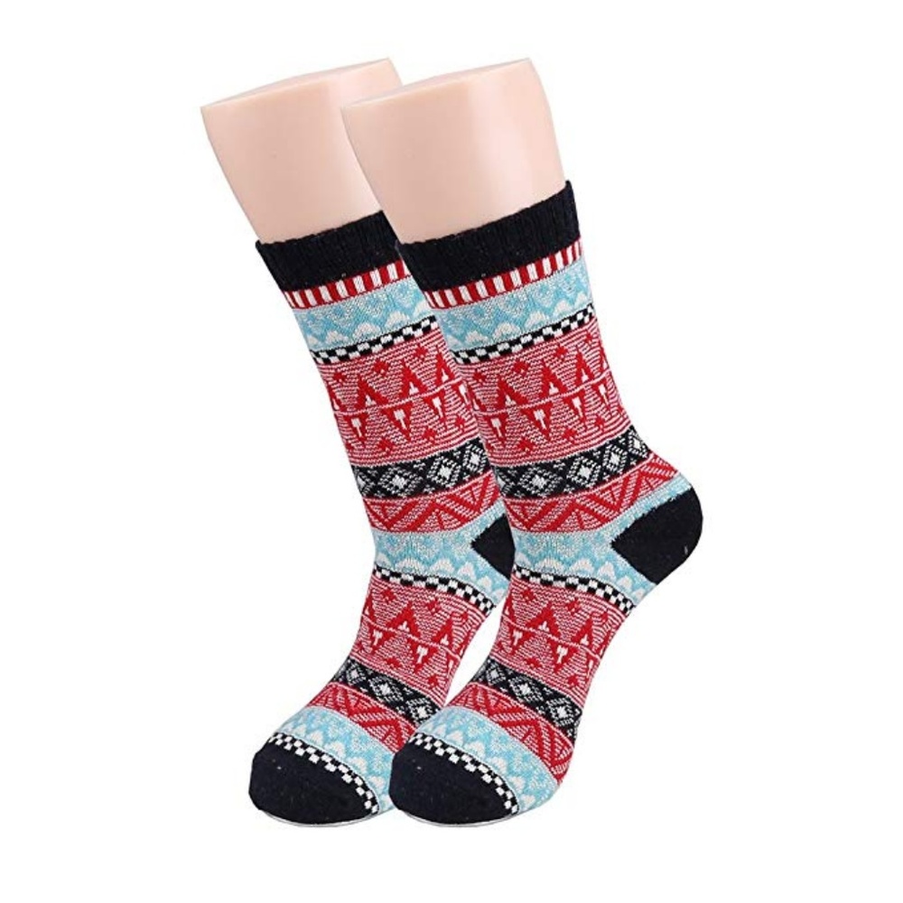 5 Pairs Men's Vintage Cony Hair Crew Socks - Picture 4 of 8